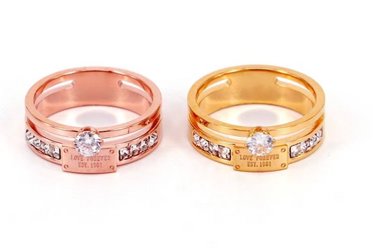 Amour Solitaire Ring | Gold Solitaire Crystal Ring | Maison Laurelle